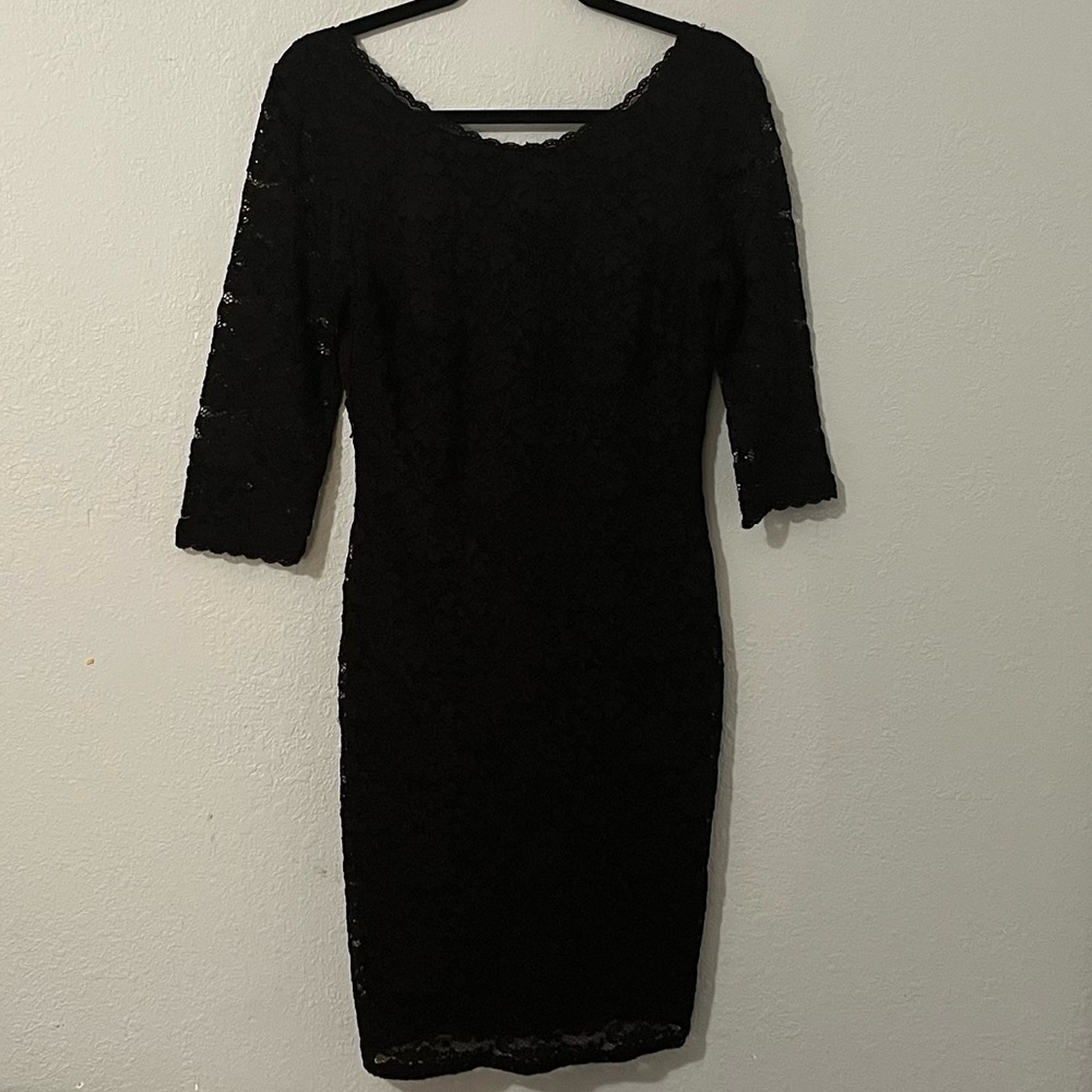 Laundry by Shelli Segal Black Lace Formal Dress